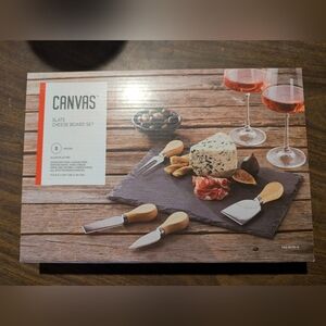 Canvas Slate Cheese Board Set (New Never Use It )